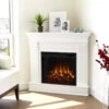 40.94" Chateau White Corner Electric Fireplace