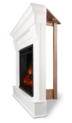 40.94" Chateau White Corner Electric Fireplace -Electric Radiators Direct 5950E W Side