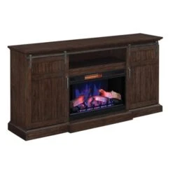 77.8" Cabaret Distressed Oak Infrared Media Electric Fireplace -Electric Radiators Direct 6 10