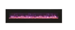 88" Amantii Flush Mount Electric Fireplace W/ Black Glass Surrounding With Log Set -Electric Radiators Direct 6 103