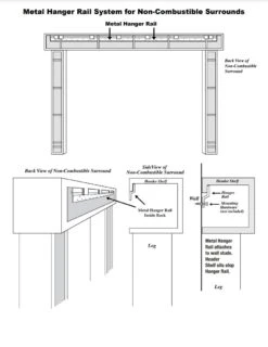 48" / 56" Zachary Non-Combustible Surround - Pepper Finish -Electric Radiators Direct 6 192