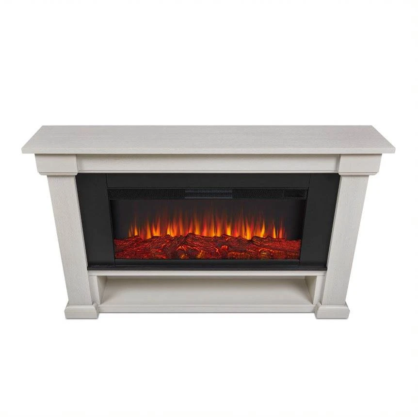 66" Bristow Bone White Electric Fireplace 8 66" Bristow Bone White Electric Fireplace - Image 6