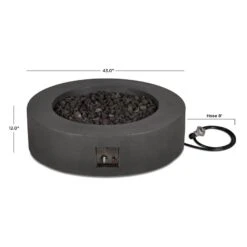 43" Beaumont Round Propane Fire Table In Carbon 27 43" Beaumont Round Propane Fire Table In Carbon -Electric Radiators Direct 6 209