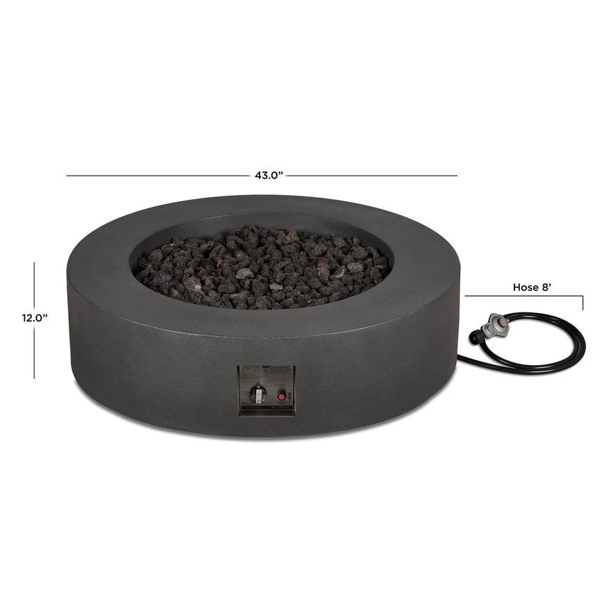 43" Beaumont Round Propane Fire Table In Carbon 8 43" Beaumont Round Propane Fire Table In Carbon - Image 6