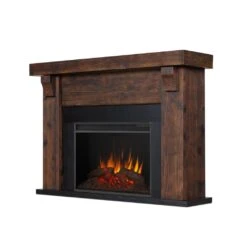 64" Gunnison Chestnut Barnwood Electric Fireplace -Electric Radiators Direct 6 228