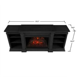 81" Eliot Grand Black Entertainment Unit With Electric Fireplace -Electric Radiators Direct 6 229