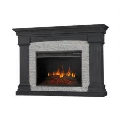 63" Deland Grand Real Flame Gray Stone Electric Fireplace -Electric Radiators Direct 6 231