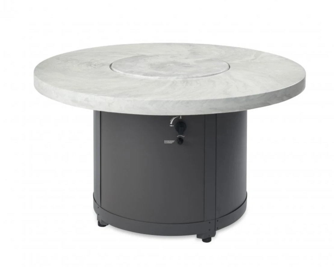 48" White Onyx Beacon Round Gas Fire Pit Table 8 48" White Onyx Beacon Round Gas Fire Pit Table - Image 6