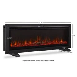 65" Wall Mounted Recessed Electric Fireplace Insert -Electric Radiators Direct 6 244