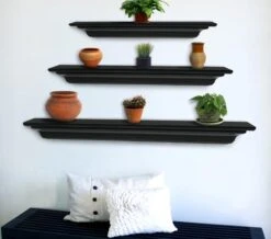 48" / 60" / 72" Crestwood Mantel Shelf - Black Finish -Electric Radiators Direct 6 73