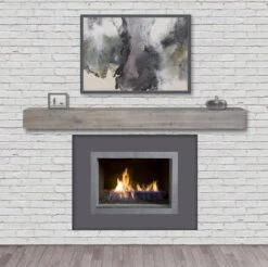 48" / 60" / 72" Acacia Mantel Shelf - Weathered Gray Finish -Electric Radiators Direct 6 85