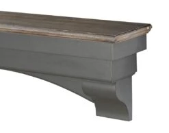 48" / 60" / 72" The Hadley Shelf Or Mantel Shelf - Cottage Gray Distressed Finish -Electric Radiators Direct 7 145
