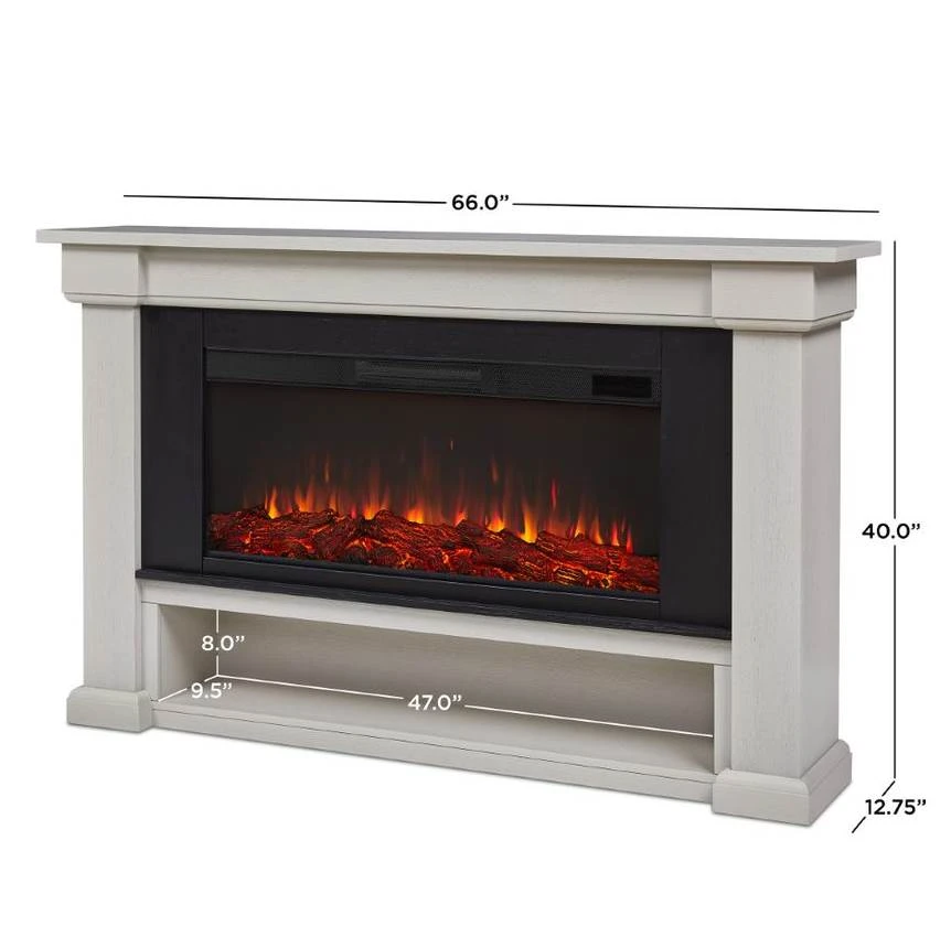 66" Bristow Bone White Electric Fireplace 9 66" Bristow Bone White Electric Fireplace - Image 7