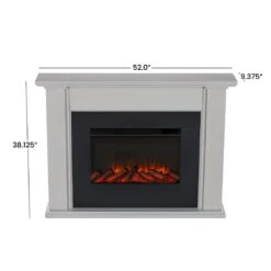 52" Tejon Slim Bone White Electric Fireplace -Electric Radiators Direct 7 173