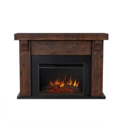 64" Gunnison Chestnut Barnwood Electric Fireplace -Electric Radiators Direct 7 176