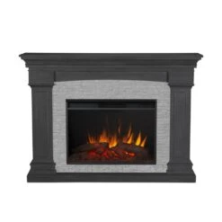 63" Deland Grand Real Flame Gray Stone Electric Fireplace -Electric Radiators Direct 7 179
