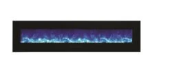 88" Amantii Flush Mount Electric Fireplace W/ Black Glass Surrounding With Log Set -Electric Radiators Direct 7 71