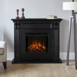 48" Ashley Black Electric Fireplace