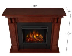 48" Ashley Mahogany Electric Fireplace -Electric Radiators Direct 7100E M DIMS