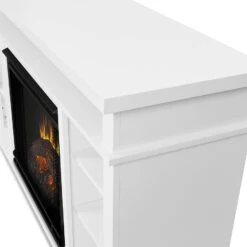 56" Belford White Media Electric Fireplace -Electric Radiators Direct 7330E W Corner