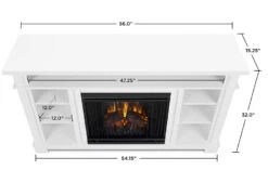 56" Belford White Media Electric Fireplace -Electric Radiators Direct 7330E W DIMS