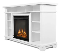 56" Belford White Media Electric Fireplace -Electric Radiators Direct 7330E W Side