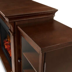 67" Calie Dark Espresso Entertainment Center Electric Fireplace -Electric Radiators Direct 7720E DE Corner