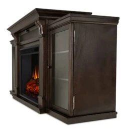 67" Calie Dark Walnut Entertainment Center Electric Fireplace -Electric Radiators Direct 7720E DW Side