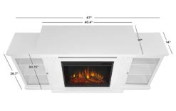 67" Calie White Entertainment Center Electric Fireplace -Electric Radiators Direct 7720E W DIMS