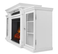 67" Calie White Entertainment Center Electric Fireplace -Electric Radiators Direct 7720E W Side