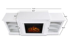 72" Frederick White Entertainment Center Electric Fireplace -Electric Radiators Direct 7740E W Dims