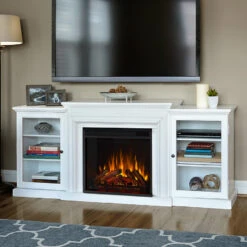 72" Frederick White Entertainment Center Electric Fireplace