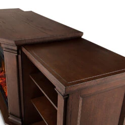 75.5" Valmont Chestnut Oak Entertainment Center Electric Fireplace -Electric Radiators Direct 7930E CO Corner