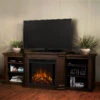 75.5" Valmont Chestnut Oak Entertainment Center Electric Fireplace -Electric Radiators Direct 7930E CO Lifestlye