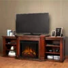 75.5" Valmont Dark Mahogany Entertainment Center Electric Fireplace -Electric Radiators Direct 7930E DM Lifestlye