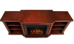 75.5" Valmont Dark Mahogany Entertainment Center Electric Fireplace -Electric Radiators Direct 7930E DM Top