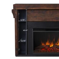 64" Gunnison Chestnut Barnwood Electric Fireplace -Electric Radiators Direct 8 132
