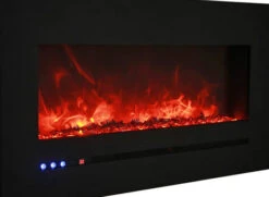 26" Sierra Flush Wall Mount Electric Fireplace W/ Steel Surrounding With Clear Media -Electric Radiators Direct 8 54