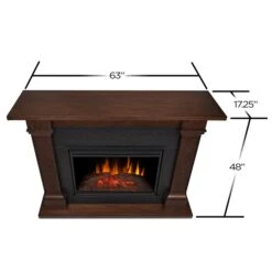 63" Callaway Chestnut Oak Grand Electric Fireplace -Electric Radiators Direct 8011E CO Callaway DIMS HI RES