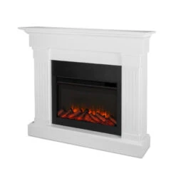 47" Crawford White Slim Infrared Electric Fireplace
