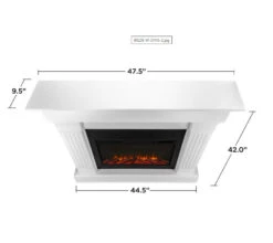 47" Crawford White Slim Infrared Electric Fireplace -Electric Radiators Direct 8020E W3