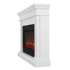 58" Beau White Electric Fireplace -Electric Radiators Direct 8080E W Side