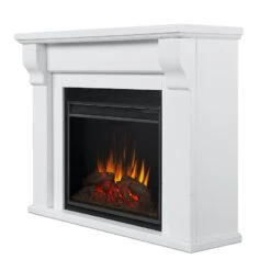 Whittier Grand Rustic White Electric Fireplace -Electric Radiators Direct 8440E RW Side