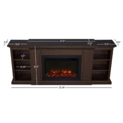 74" Winterset Dark Walnut Electric Fireplace 21 74" Winterset Dark Walnut Electric Fireplace -Electric Radiators Direct 9 120