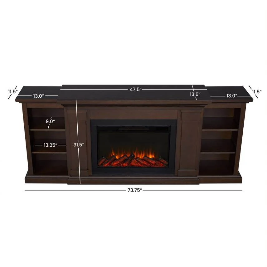 74" Winterset Dark Walnut Electric Fireplace 11 74" Winterset Dark Walnut Electric Fireplace - Image 9