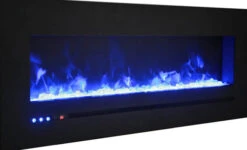26" Sierra Flush Wall Mount Electric Fireplace W/ Steel Surrounding With Clear Media -Electric Radiators Direct 9 43