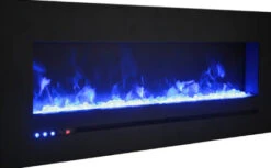 48" Sierra Flush Wall Mount Electric Fireplace W/ Steel Surrounding With Clear Media -Electric Radiators Direct 9 45