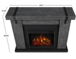 48" Aspen Gray Barnwood Electric Fireplace -Electric Radiators Direct 9220E GBW DIMS