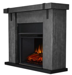 48" Aspen Gray Barnwood Electric Fireplace -Electric Radiators Direct 9220E GBW Side