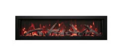 40" Amantii BI Deep SMart Indoor/Outdoor Built-In Electric Fireplace -Electric Radiators Direct BI60DEEP RUSTIC ORANGE MG 0208